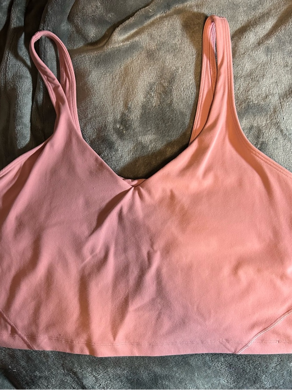 Lululemon Pink Scoop Neck Bralette With Midriff Overlay, No Size Tag